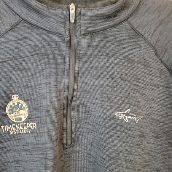 Greg Norman Jacket Men's L Black 1/4 Zip Time Keepers Distillery Logo Golf - Picture 3 of 9